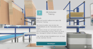Gameplay VR-Training - Begrüßungsanzeige und Start in Anwendung