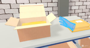 Gameplay VR-Training - Paket wird geschlossen